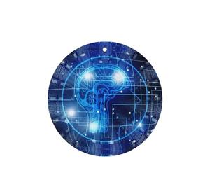 Poezjzw 4 piezas de inteligencia artificial con patrón de cerebro con aroma de lavanda, aroma de coche, forma redonda, fragancia colgante que se aplica al armario de zapatos