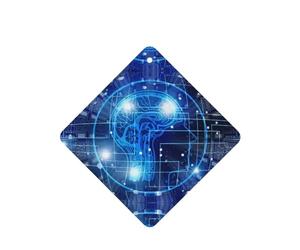 Poezjzw 4 piezas de inteligencia artificial con patrón de cerebro con aroma de lavanda, aroma de coche, fragancia cuadrada para colgar se aplica a zapatos de armario