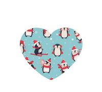 Poezjzw 4 piezas de invierno Navidad pingüinos patrón lavanda aroma coche forma corazón colgante fragancia se aplica al armario zapato