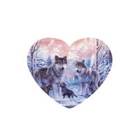 Poezjzw 4 piezas de lobos con diseño familiar de lavanda, aroma de coche, forma de corazón, fragancia colgante que se aplica a los zapatos del armario