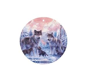 Poezjzw 4 piezas de lobos con diseño familiar de lavanda, aroma de coche, forma redonda, fragancia colgante que se aplica a zapatos de armario