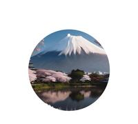 Poezjzw 4 piezas de monte Fuji en patrón de principios de primavera, aroma de lavanda, aroma de coche, forma redonda, fragancia colgante que se aplica a zapatos de armario
