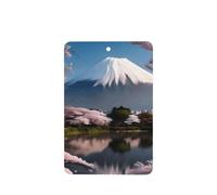 Poezjzw 4 piezas de monte Fuji en patrón de principios de primavera, aroma de lavanda, aroma de coche, rectangular, para colgar en el armario