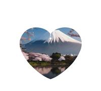 Poezjzw 4 piezas de monte Fuji en patrón de principios de primavera, aroma de lavanda, aroma de coche, forma de corazón, fragancia colgante que se aplica a zapatos de armario