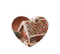 Poezjzw 4 piezas de Navidad con diseño de casa de pueblo con aroma a lavanda, aroma de coche, forma de corazón, fragancia colgante que se aplica a los zapatos del armario