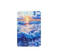 Poezjzw 4 piezas de olas de mar con hermoso patrón de luz, aroma de lavanda, aroma de coche, rectangular, para colgar en el armario y zapatos