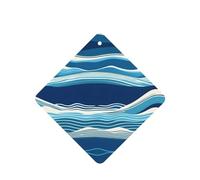 Poezjzw 4 piezas de ondas en el mar, aroma de lavanda, aroma de coche, fragancia cuadrada para colgar se aplica a zapatos de armario