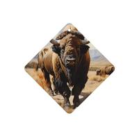 Poezjzw 4 piezas de patrón de rebaño de bisonte norteamericano, aroma de lavanda, aroma de coche, fragancia cuadrada para colgar se aplica a zapatos de armario