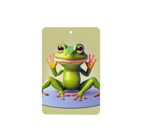 Poezjzw 4 piezas de The Funny Frog Doing Yoga Pattern Lavanda Aroma Car Aroma Rectangular Fragancia Colgante se aplica a los zapatos del armario