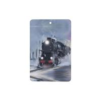 Poezjzw 4 piezas de vapor tren salida puesta de sol patrón aroma lavanda aroma coche rectangular colgante fragancia se aplica al armario zapato