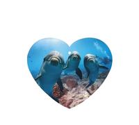 Poezjzw 4 piezas divertido delfín mirando a ti patrón lavanda aroma coche forma corazón colgante fragancia se aplica al armario zapato