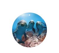 Poezjzw 4 piezas divertido delfín mirando a ti patrón lavanda aroma coche forma redonda colgante fragancia se aplica a zapatos de armario