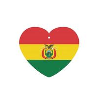Poezjzw 6 piezas con diseño de bandera de Bolivia, aroma de lavanda, aroma de coche, forma de corazón, fragancia colgante que se aplica al armario de zapatos
