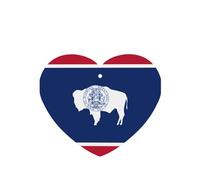 Poezjzw 6 piezas con diseño de bandera del estado de Wyoming, aroma de lavanda, aroma de coche, forma de corazón, fragancia colgante que se aplica a los zapatos del armario