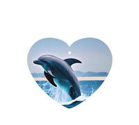 Poezjzw 6 piezas con diseño de delfines saltando con aroma a lavanda, aroma de coche, forma de corazón, fragancia colgante que se aplica al armario de zapatos