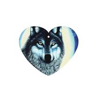 Poezjzw 6 piezas con diseño de lobo bajo la luna, aroma de lavanda, aroma de coche, en forma de corazón, fragancia colgante que se aplica a los zapatos de