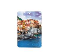 Poezjzw 6 piezas de Cinque Terre, patrón de paisaje de lavanda, aroma de coche, rectangular, para colgar, se aplica a zapatos de armario