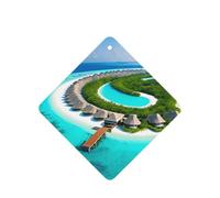 Poezjzw 6 piezas de diseño de paisaje de Maldivas, aroma de lavanda, aroma de coche, fragancia cuadrada para colgar se aplica a zapatos de armario