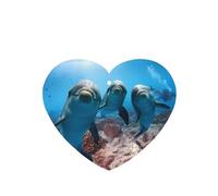 Poezjzw 6 piezas de divertido patrón de delfín mirando a ti, aroma de lavanda, aroma de coche, forma de corazón, fragancia colgante se aplica a zapatos de armario