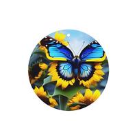 Poezjzw 6 piezas de girasol azul mariposa patrón lavanda aroma coche forma redonda colgante fragancia se aplica a zapatos de armario