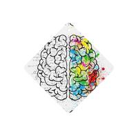 Poezjzw 6 piezas de imagen geométrica de cerebro con patrón científico, aroma de lavanda, aroma de coche, fragancia cuadrada para colgar se aplica a zapatos de armario