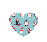 Poezjzw 6 piezas de invierno Navidad pingüinos patrón lavanda aroma coche forma corazón colgante fragancia se aplica al armario zapato