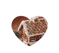 Poezjzw 6 piezas de Navidad con patrón de casa de pueblo con aroma a lavanda, aroma de coche, forma de corazón, fragancia colgante que se aplica al armario de zapatos