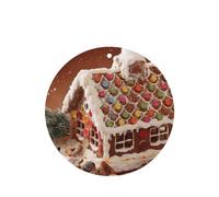 Poezjzw 6 piezas de Navidad con patrón de casa de pueblo con aroma a lavanda, aroma de coche, forma redonda, fragancia para colgar se aplica a zapatos de armario