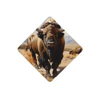 Poezjzw 6 piezas de patrón de rebaño de bisonte norteamericano, aroma de lavanda, aroma de coche, fragancia cuadrada para colgar se aplica a zapatos de armario