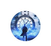 Poezjzw 6 piezas de reloj de ciencia ficción con patrón de lavanda con aroma a coche, forma redonda, fragancia colgante que se aplica al armario de zapatos