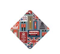 Poezjzw 6 piezas de símbolos de Inglaterra, aroma de lavanda, aroma de coche, fragancia cuadrada para colgar se aplica a zapatos de armario