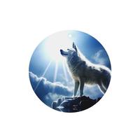 Poezjzw 6 piezas de Snow Wolf At The Peak Pattern Lavanda Aroma Car Aroma Forma Redonda Colgante Fragancia se aplica a los zapatos del armario