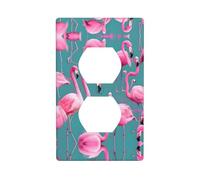 Poezjzw A Flock of Flamencos Patrón Outlet Covers Wall Plate Light Switch Plate Decorativa para Cocina Baño Dormitorio Casa de Campo Decoración