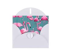 POEZJZW A Flock Of Flamencos Tarjetas de Navidad de papel perlado, con sobres blancos, tarjetas de agradecimiento, boda, día de San Valentín, 10 unidades