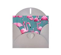 POEZJZW A Flock Of Flamencos - Tarjetas de Navidad de papel perlado, con sobres grises, tarjetas de agradecimiento, boda, día de San Valentín, 10 unidades
