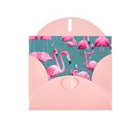 POEZJZW A Flock Of Flamencos - Tarjetas de Navidad de papel perlado, con sobres rosas, tarjetas de agradecimiento, boda, día de San Valentín, 10 unidades