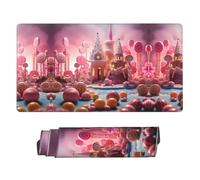 Poezjzw Alfombrilla de mouse para juegos con patrón de dulces, alfombrilla de mouse grande extendida para computadora en casa, oficina, juegos, trabajo, 16 x 29.5 pulgadas
