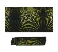 Poezjzw Alfombrilla de mouse para juegos con patrón de laberintos, alfombrilla de mouse grande extendida para computadora en casa, oficina, juegos, trabajo, 16 x 29.5 pulgadas