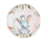 POEZJZW Alfombrilla de mouse pequeña con base de goma antideslizante redonda con bonito diseño de elefante, adecuada para juegos, computadora, laptop, 20 x 20 cm