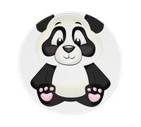 POEZJZW Alfombrilla de mouse pequeña con base de goma antideslizante redonda con diseño de panda para juegos, computadora, laptop, 20 x 20 cm