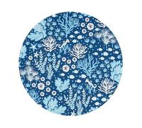 POEZJZW Alfombrilla de mouse pequeña con base de goma antideslizante y diseño de algas marinas y azul verde, adecuada para juegos, computadora, laptop, 20 x 20 cm