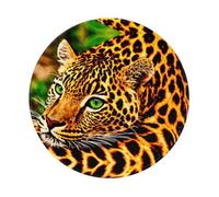 POEZJZW Alfombrilla de ratón redonda con patrón de leopardo manchado, bonita alfombrilla de mouse, base de goma antideslizante con borde cosido, tamaño pequeño de 7.9 x 7.9 pulgadas