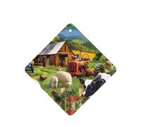 Poezjzw Ambientadores cuadrados con aroma a lavanda para coche, diseño de animales de granja, 6 unidades, tabletas de aromaterapia para armario, zapatero, eliminar