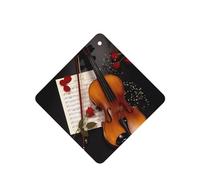 Poezjzw Ambientadores cuadrados con aroma a lavanda para coche, diseño de partituras de violín, 4 tabletas de aromaterapia para armario, zapatero, eliminar