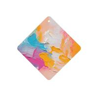 Poezjzw Ambientadores cuadrados con aroma a lavanda para coche, patrón abstracto de pintura al óleo, 4 tabletas de aromaterapia para armario y zapatos