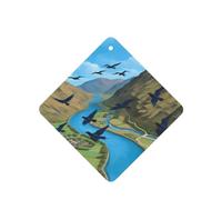 Poezjzw Ambientadores de aire de coche con patrón de golondrina voladora de primavera, 4 unidades, tabletas cuadradas de aromaterapia, ambientadores perfumados para dormitorio, armario, zapatos