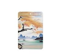 Poezjzw Ambientadores de aire de coche con patrón de paisaje de tinta, 4 unidades, rectangulares colgantes, tabletas de aromaterapia, ambientadores perfumados para dormitorio y baño
