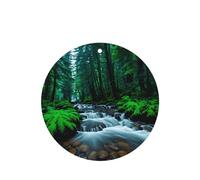 Poezjzw Ambientadores de aire para coche, diseño de paisaje natural, 4 unidades, forma redonda, para colgar, tabletas de aromaterapia, ambientadores perfumados para dormitorio y baño