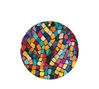 Poezjzw Ambientadores de coche con aroma a lavanda de forma redonda, patrón abstracto de mosaico, 4 tabletas de aromaterapia para armario y zapatos