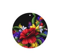 Poezjzw Ambientadores de coche con aroma a lavanda de forma redonda, patrón colorido de flores de primavera, 4 unidades, tabletas de aromaterapia para armario de zapatos